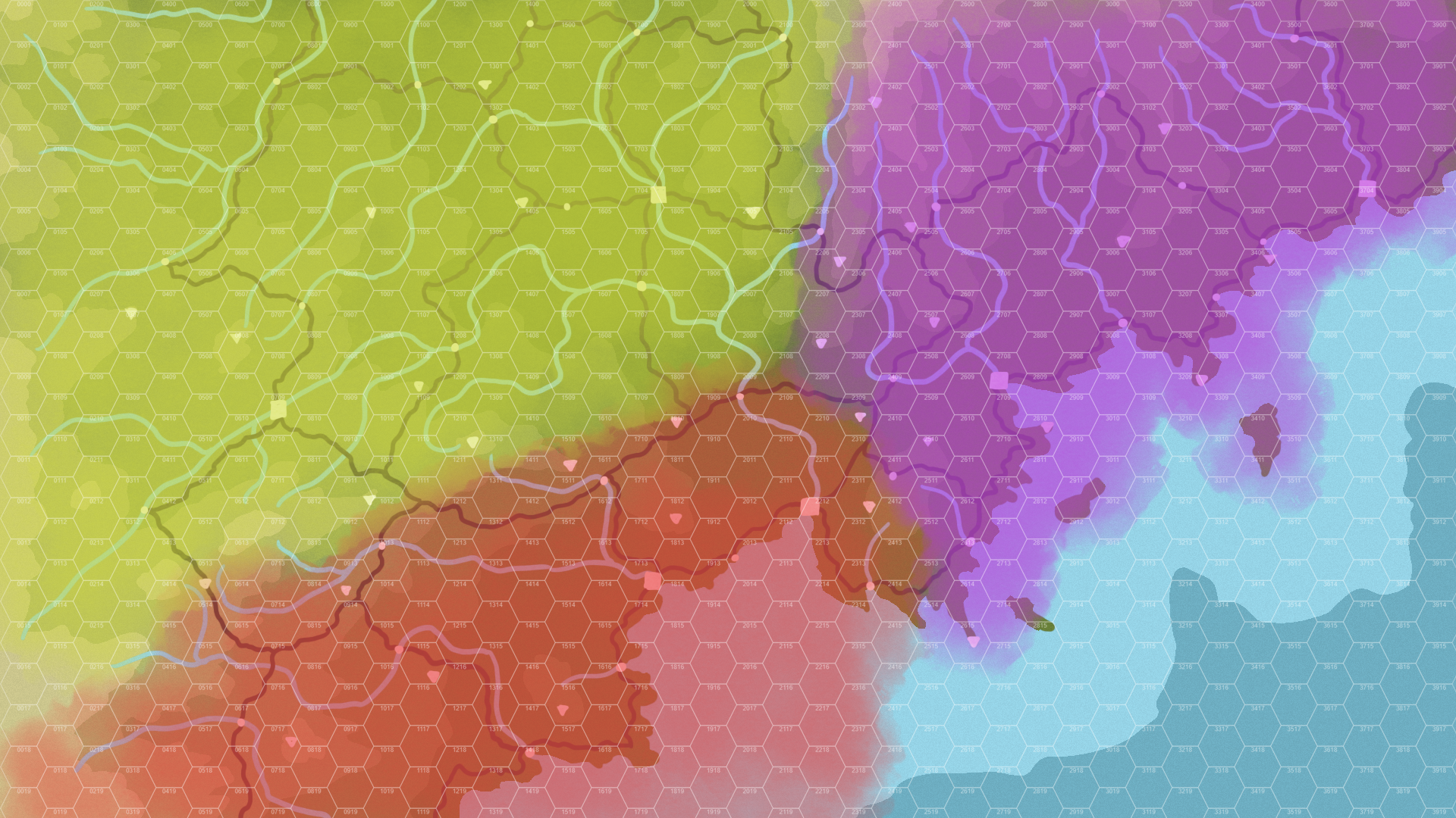 I would say Purple probably has the best position, but also likely the smallest starting army